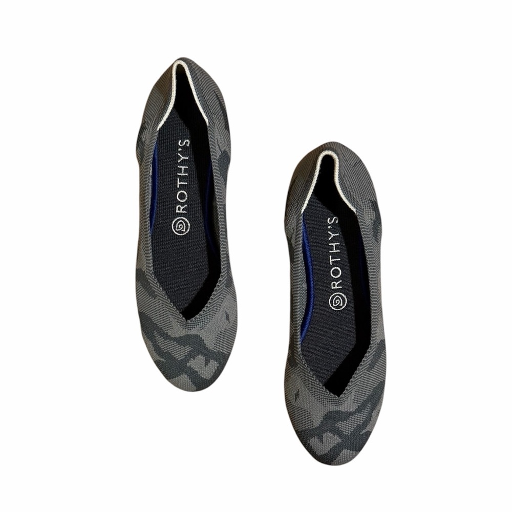 Rothy's RETIRED The Flat Grey Camo Size 10